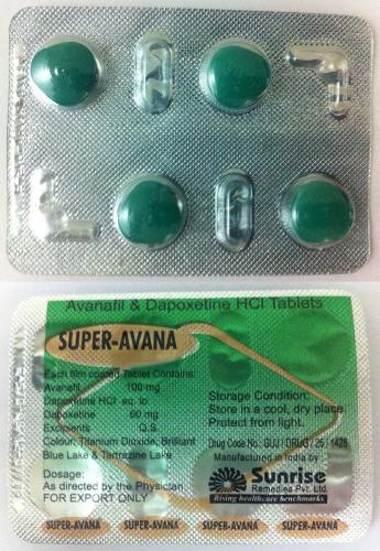 スーパーアバナ SUPER-AVANA 28錠 早漏治療成分ダポキセチンを配合